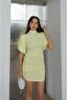 Yellow Force Volume Dress with Sleeve Detail - 2