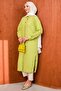 Green Striped Slit Long Tunic - 4