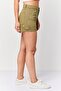 Women Solid Basic Shorts, Khaki - 3