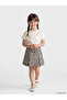 Nevavm Girl's Leopard Patterned Gabardine Shorts Skirt with Difference in Color