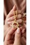 Gold Color Plated Flower Model Quarter Stone Necklace
