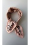 Beige patterned women's scarf bandana 50x50 cm mini size hair neck bag accessory - 3