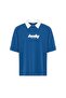 Polo collar oversize printed t-shirt