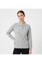 Gray Unisex Polo Collar Long Sleeve T-Shirt Basic, Work, School Wear - 2