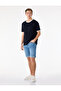 Normal Waist Cotton Bermuda Slim Fit Jean Shorts