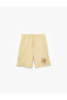 Beli Lace-Up Textured Print Detailed Cotton Shorts - 3