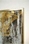 Antique Textured Anthracite Flow Themed Glass Table - Gold Metal Framed Table for Home, Business, and School - 4