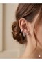 3 Pairs of Stylish Design Steel Earring Set with Zircon Stones - 2