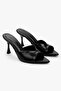 Women's Lunea Black Leather Heeled Slippers