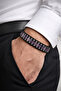 Women's Men's Amethyst Stone Purple Button Lock Natural Stone Leather Bracelet - 2