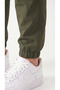 Men's Khaki Elastic Cuffed Parachute Pants with Zippered Back Pockets - 6