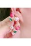 Stil Vibrant Pink Tulip Earrings - Stylish Women's Jewelry with Pearl and Crystal Detailing - 2