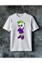 Cute Character Neon Design Printed Oversize T-Shirt