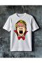 Vampire Red Bow Tie Printed Oversize T-Shirt