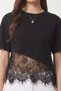 Lace Detailed Oversize Knitted T-Shirt Lcr0125 Black - 4