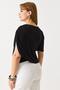 Women's sandy cape half sleeve blouse black - 5