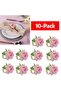Pink 10-Pack Pink Rose Napkin Rings , Handmade Napkin Holder Rings Table Decorations for Wedding,Fal