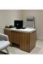 Oak Pattern Executive Desk - 3