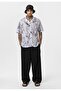 Patterned Ribbed Oversize Shirt - 2