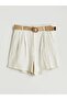 Beli Belted Striped Linen Blend Women's Shorts (S5) - 5
