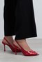 Betty Red Patent Leather Open Toe Women's Heeled Shoes - 7