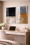 Black and Tile Textured Modern 2-Piece Glass Painting Set - Silver Metal Framed Home and Office Painting - 2