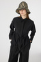 Belted Shirt Collar Relaxed Fit Black Suit 1829 - 4