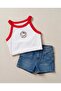 White Halter Neck Hello Kitty Printed Girl's Crop Undershirt - 5