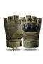 Khaki Short Boneless Tactical Gloves - Half Finger Tactical Gloves
