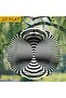 WHITE Metal Wind Spinner 10in Black White Spiral Kinetic Art Modern Home Office Decor - 7
