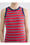 Crew Neck Striped Dress - 3