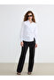 Nevavm Shirt Collar Double-Breasted Cut-Off Gathered Blouse - 2