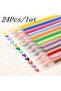 24pcs 24Pcs Colorful Refils Diamond Head Refill Creative Candy 12 Color Gel Pen Refills 0.38mm Offic