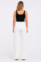 Women's Plus Size White, High Waist, Ironing Marked Seam, Elastic Waist and Tie-Up Jeans 65N39511 - 8