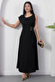 Wide Collar Waist Buckle Sleeveless Dress Grs3978 - 4