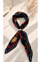 Black 50*50 Pleated Scarf Model with Gold Buckle - 3