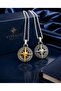 Stainless Steel Minimal Design Anthracite Gold and Silver Color Compass Necklace - 4