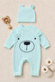 Children's Baby Jumpsuit with Smiling Face and Hat - 3