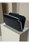 Black Hand Knitted Leather Women's Evening Dress Bag with Black Handle Detail for Wedding Engagement Graduation - 8