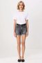 Women's Shorts High Waist Cut Denim City Fit Pipe Leg Short Length Rigid Woven Modern - 4