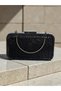 Black Stone Women's Evening Dress Bag with Black Handle Detail for Wedding Engagement Graduation - 5