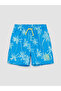 Blue Printed Boy's Swim Shorts