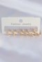 Brass Gold Color Heart Model Earring Set 5886 - Eterna8914-2229