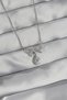 316L Steel Silver Color Zircon Stone Bowknot Detail Drop Necklace 5886 - Eterna3477-5939