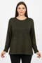 Women's Khaki Stone Detailed Combed Cotton Blouse