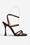 Y752115204 Brown Fabric Thin Heeled Women's Shoes - 6