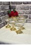 Sare Gold Gilded Cast Iron Footed 6-Piece 300Cc Magnolia & Salad & Sugar Bowl Set