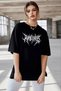 Women's Printed T-Shirt Short Sleeve Crew Neck Oversize Comfortable Fit Casual T-Shirt - Black Mariposa S