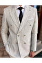 Men's Premium Natural Tone Novara Double-Breasted Suit - 6