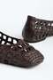Women's Babet Brown Knitted Material Blunt Toe - 2